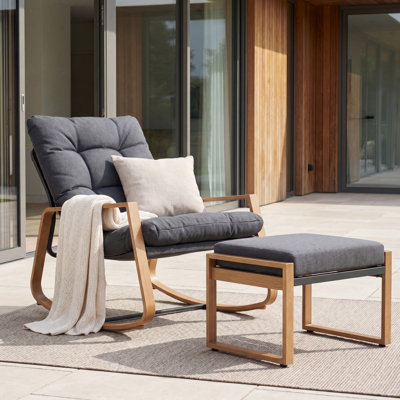 Ensemble de chaises berçantes et repose-pieds Arunas