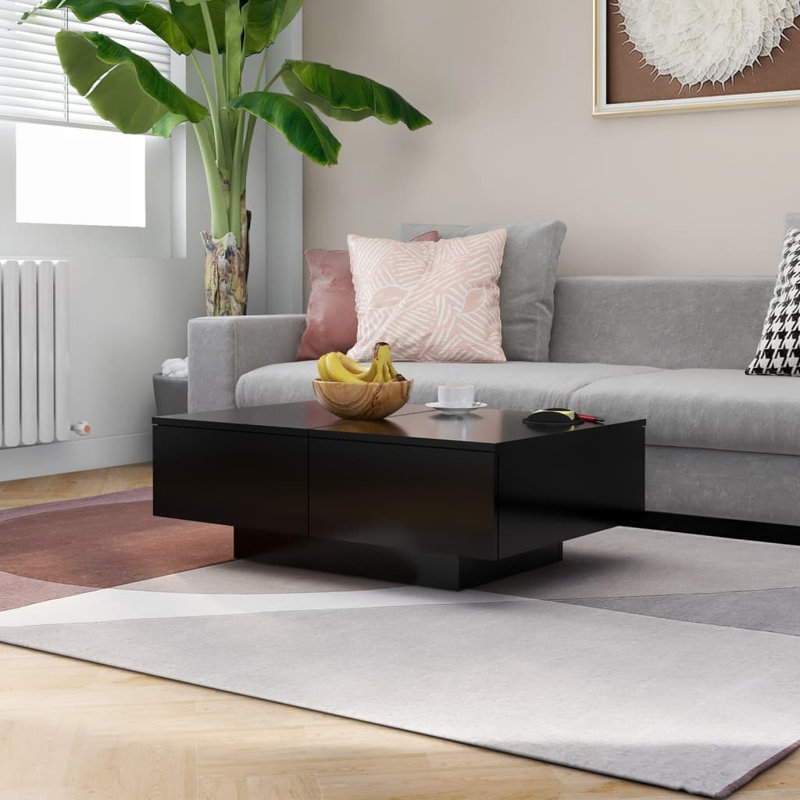 Table basse avec rangement Block, Noir
