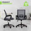 Chaise de bureau ergonomique à dossier moyen en filet avec accoudoirs et support lombaire Pierfranca-1278414861