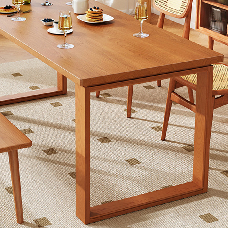 Rreon Cherry Solid Wood Dining Table, 33.46" W x 70.86" L