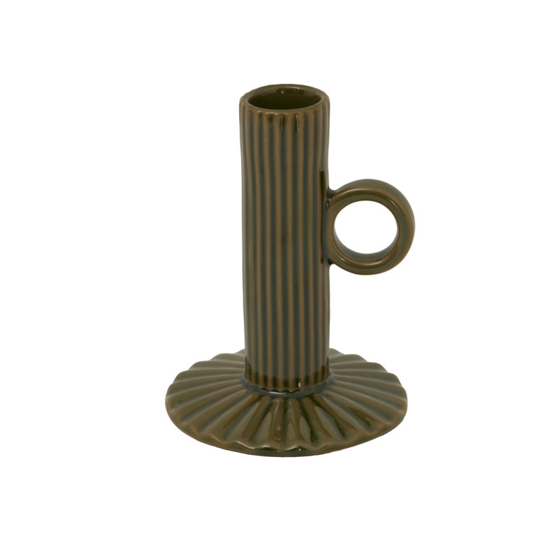 Anhat Ceramic Candle Accessories, 12 cm H x 9 cm W x 9 cm D, Green