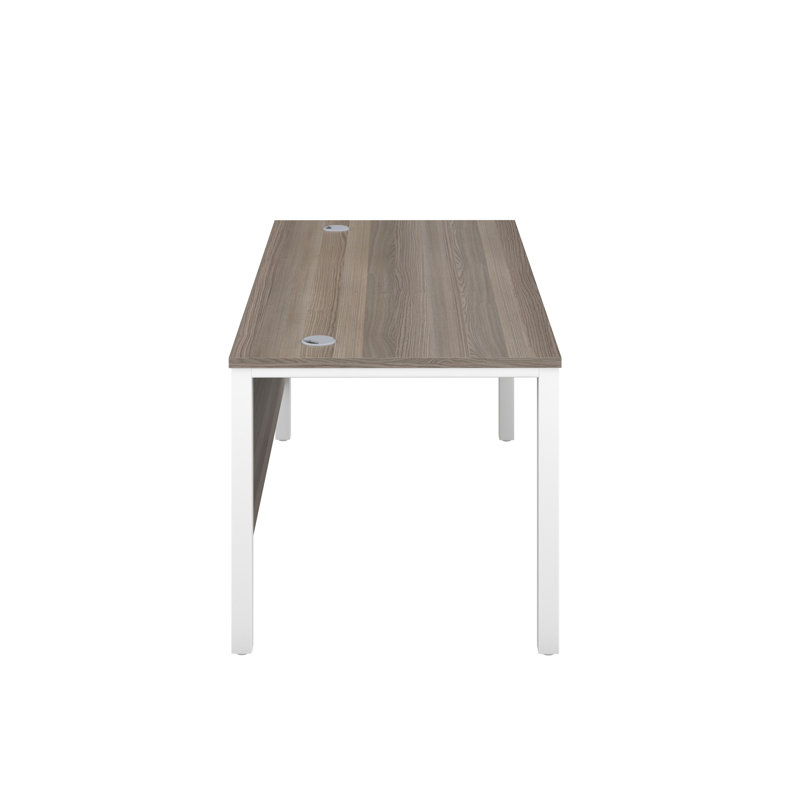 Buariki Metal Base Desk Shell, White, Grey Oak