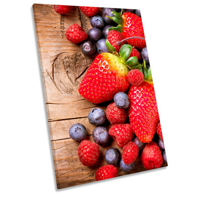 X0349 Strawberry Fruit Kitchen - Wrapped Canvas Print