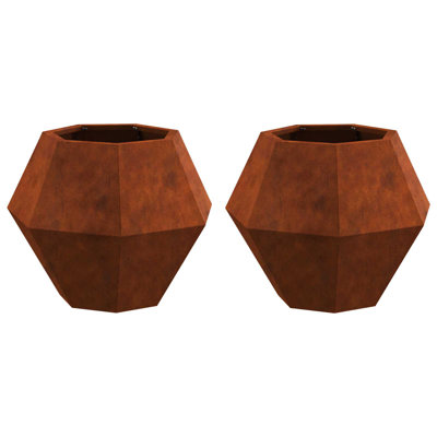  Planter 2 Pcs Rusty Weathering Steel