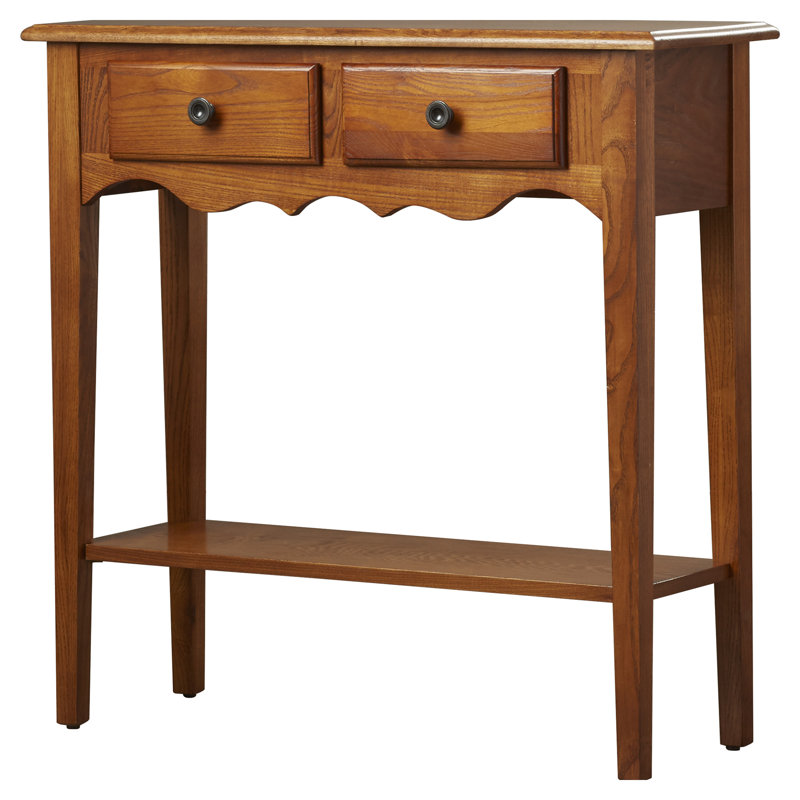 Petite Solid Wood Console in Medium Oak