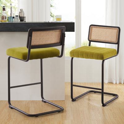Tabouret rembourré en velours Krickelin