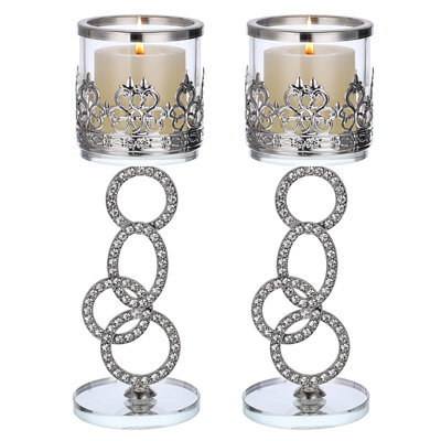 Veyo Crystal Tabletop Candlestick