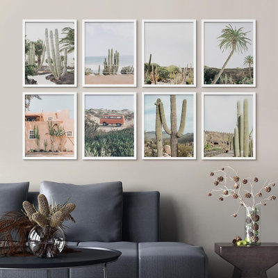 " Western Cactus Desert Southwest Nature Wilderness Landscape " 8 - Pieces