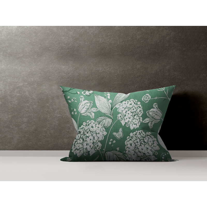 Housse et insert de coussin en coton Lya, Émeraude