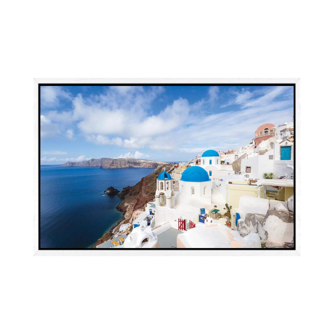 Leinwandbild Iconic Blue Domed Churches, Oia, Santorini, Cyclades, Greece von Matteo Colombo