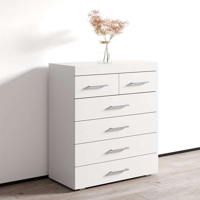 Commode 6 tiroirs Urfeta, Blanc