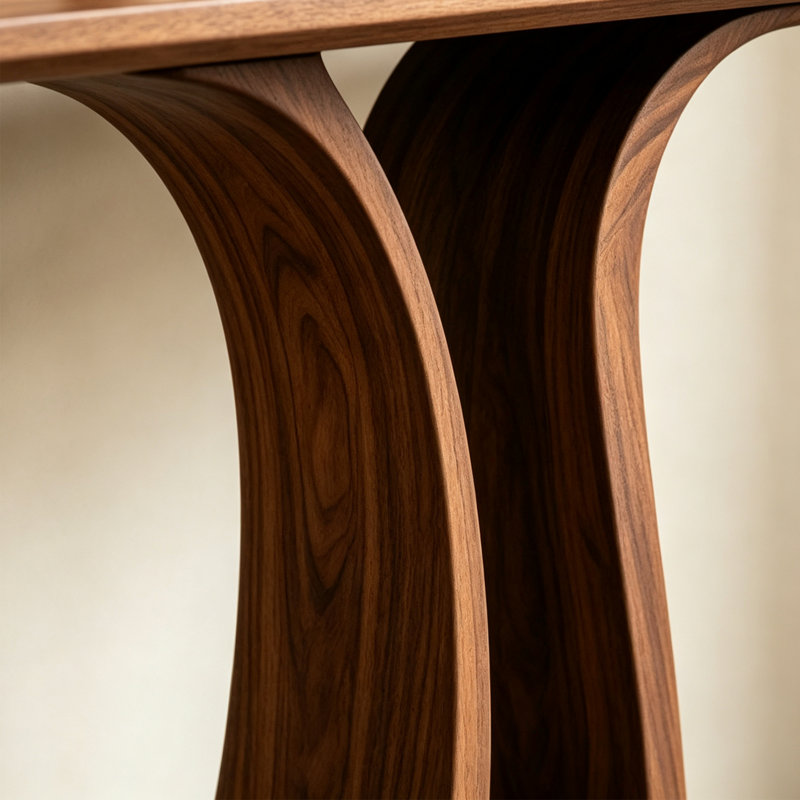 table d'entrée minimaliste en bois massif de style nordique, 35.43" H x 39.37" W x 15.75" D