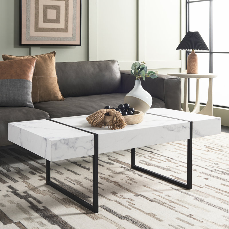 Fullmore Single Coffee Table, White, White/Black