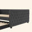 Lit de jour double, canapé-lit capitonné capitonné avec couchette, lit de jour avec bouton et clou en cuivre sur accoudoirs carrés, lit de jour double avec couchette simple