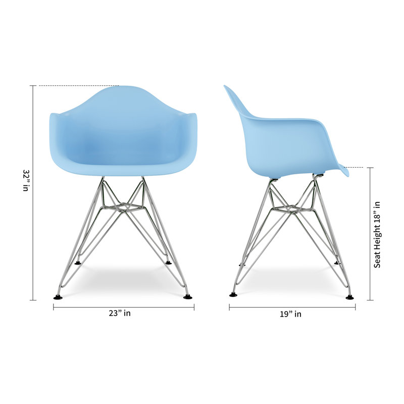  Fauteuil Tower avec pieds en acier, Bleu, 1