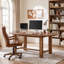 63 Inch Oval Solid Wood Executive Desk