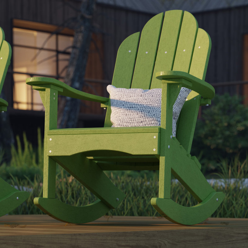 Classic Adirondack Rocking Chair Lime Green, Lime Green