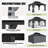 16x12 FT Hardtop Gazebo with Double Roof, 120mm Aluminum Posts & Built-in Gutter, Black & Grey-125079375
