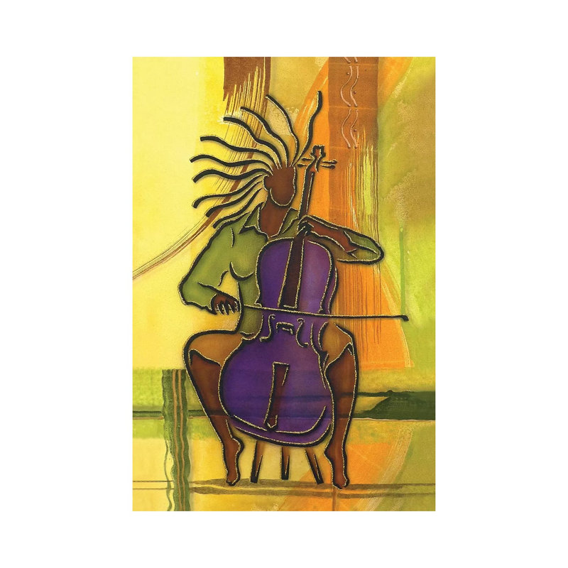 The Cellist by Fred Odle - Wrapped Canvas Print, 30.48cm H x 20.32cm W x 1.9cm D