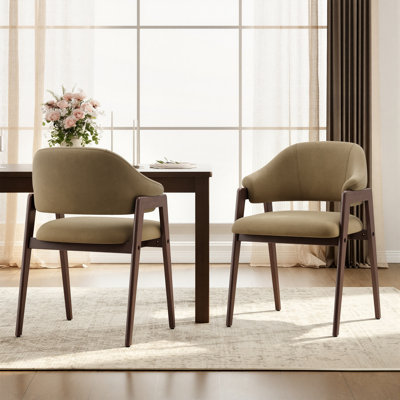 Chaise d'appoint moderne en velours avec pieds en bois massif, fauteuil rembourré pour le salon, la salle à manger et le bureau, dossier incurvé ergonomique