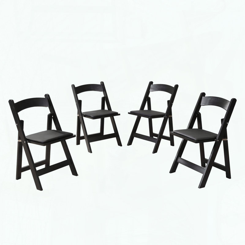 Ensemble de chaises pliantes rembourrées et peu encombrantes avec coussin, Noir, Noir