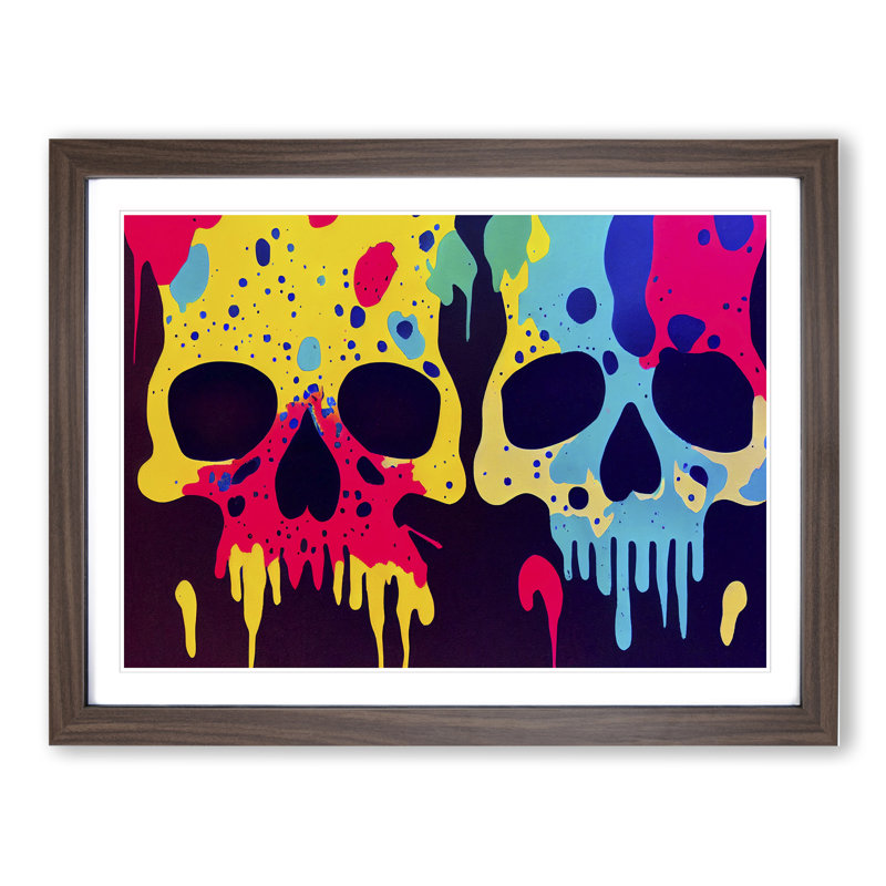Skull Painting Abstract - Framed Print, 25cm H x 34cm W x 2cm D
