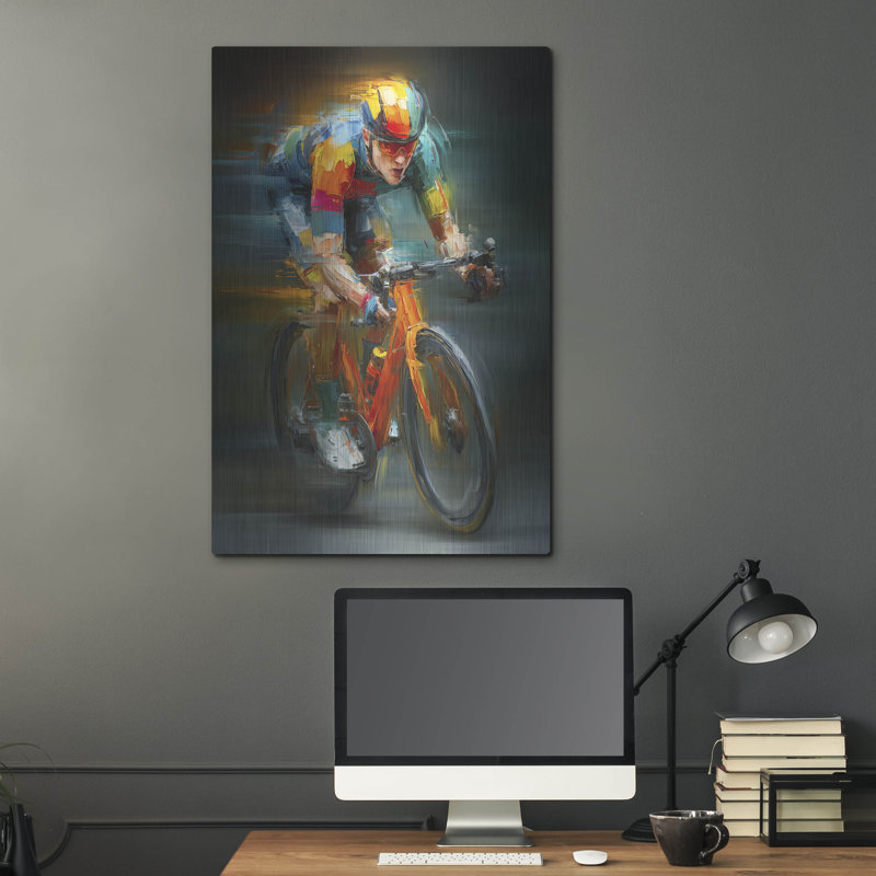  «Cycling Legend» par Ann Klee, art mural en métal, 24 po x 36 po, H 36 po x l 24 po