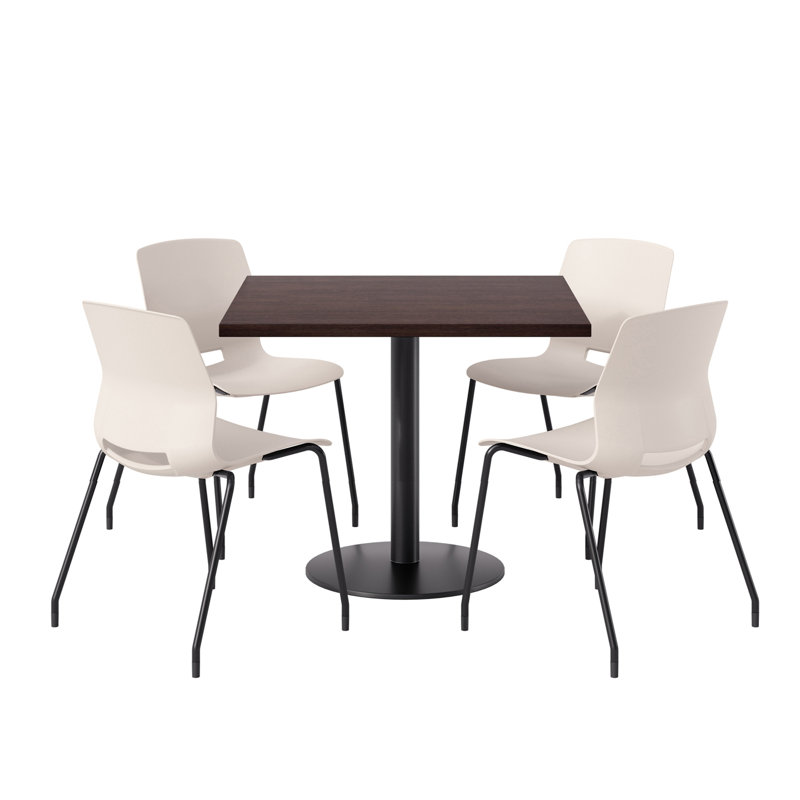 Ensemble repas pour 4 personnes à hauteur de bar, H 41 po x L 36 po x l 36 po, Espresso, Crème / Noir
