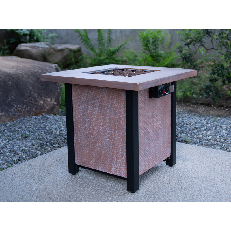 Margaruite 50,000 BTU Outdoor Propane Fire Pit Table, Dark Pink