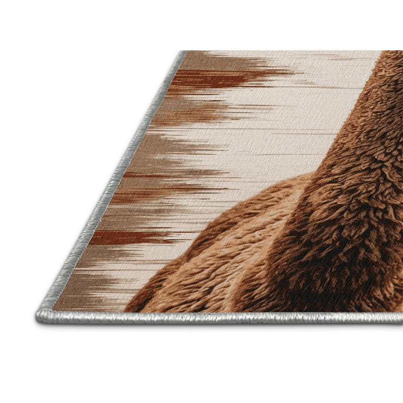  Washable Guanaco Wildlife Area Rug, Rectangle 2' x 3'