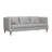  85" Gray Leather Sofa With Brown Legs
