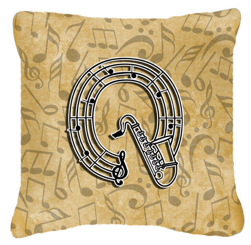 Monogramme initiale Instrument de musique intérieure/extérieure Throw Pillow, Q, 18" H x 18" L x 5.5" D