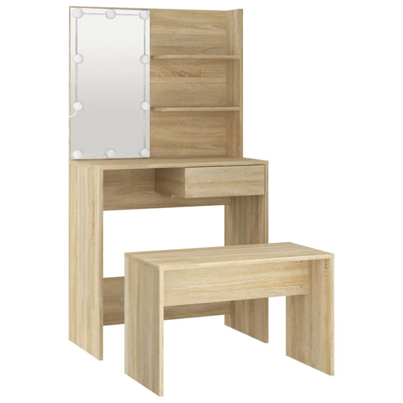 Itamar Dressing Table with Mirror, Oak