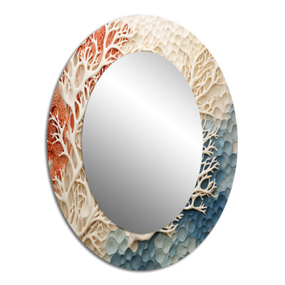 Miroir mural rose et blanc Coastal Coral Collage I - Coastal