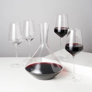 Viski Raye Angled Crystal Bordeaux Wine Glasses, Set of 2, 16 Oz