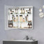 Armoire à pharmacie 20 po x 26 po avec miroir à fixation en surface ou salle de bain encastrée en aluminium, rangement pour salle de bain-63515409