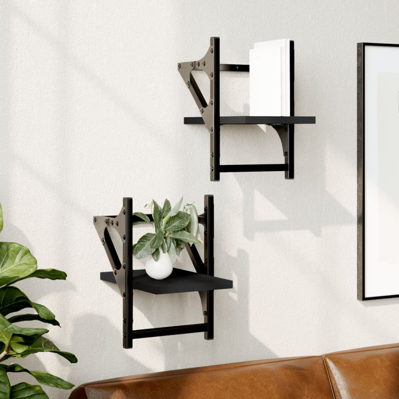 2 Piece Bracket Shelf, Black