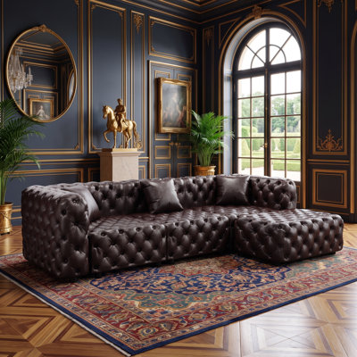 Modern Modular Sectional Sofa, Handmade Button Tufted with Pillows, Customizable for Living Room