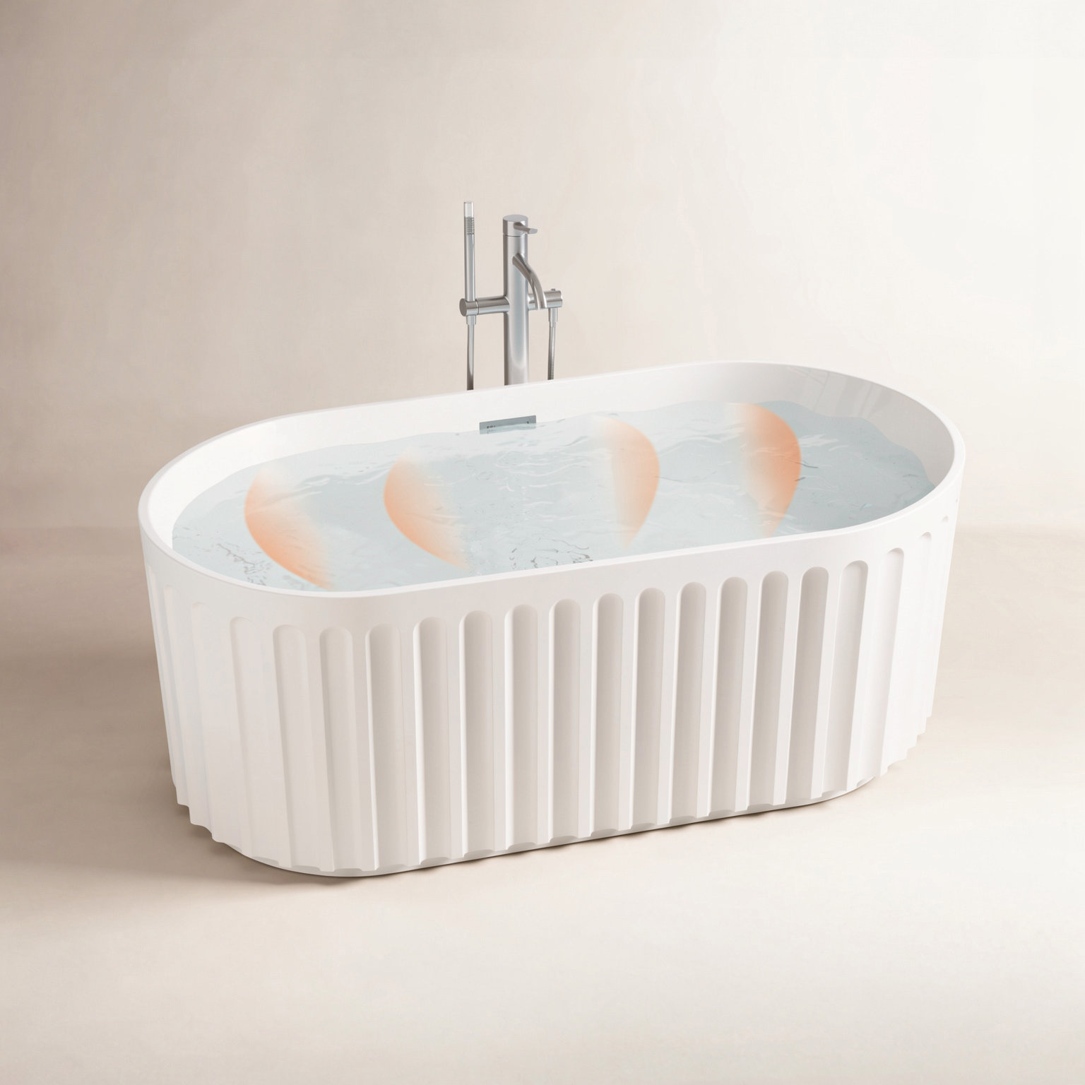 59" Freestanding Soaking Acrylic Bathtub