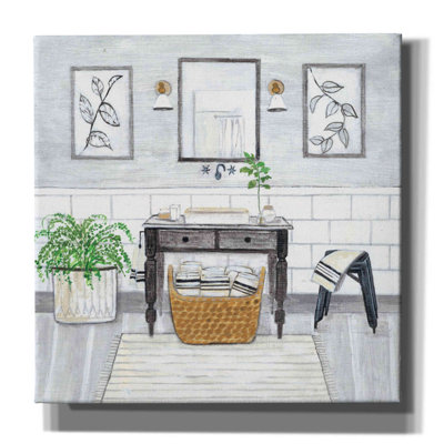 «Upstate Farmhouse Bath I» par Jadei, impression sur toile