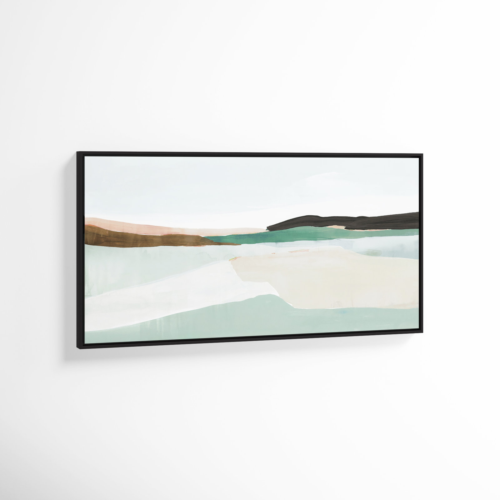 Ali "Sole of the Land I" Painting, 25.5" H x 49.5" W, Black
