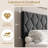 Twin Size Bed Frame with Adjustable Upholstered Headboard, Strong Wood Slats, No Box Spring Needed-917444600