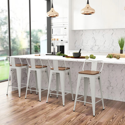 Saleh Counter Stool with Steel Frame