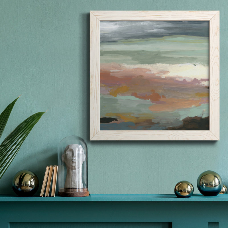 Transitions - Peinture sur toile encadrée, H 17 po x l 17 po x P 1,5 po, Cadre blanc