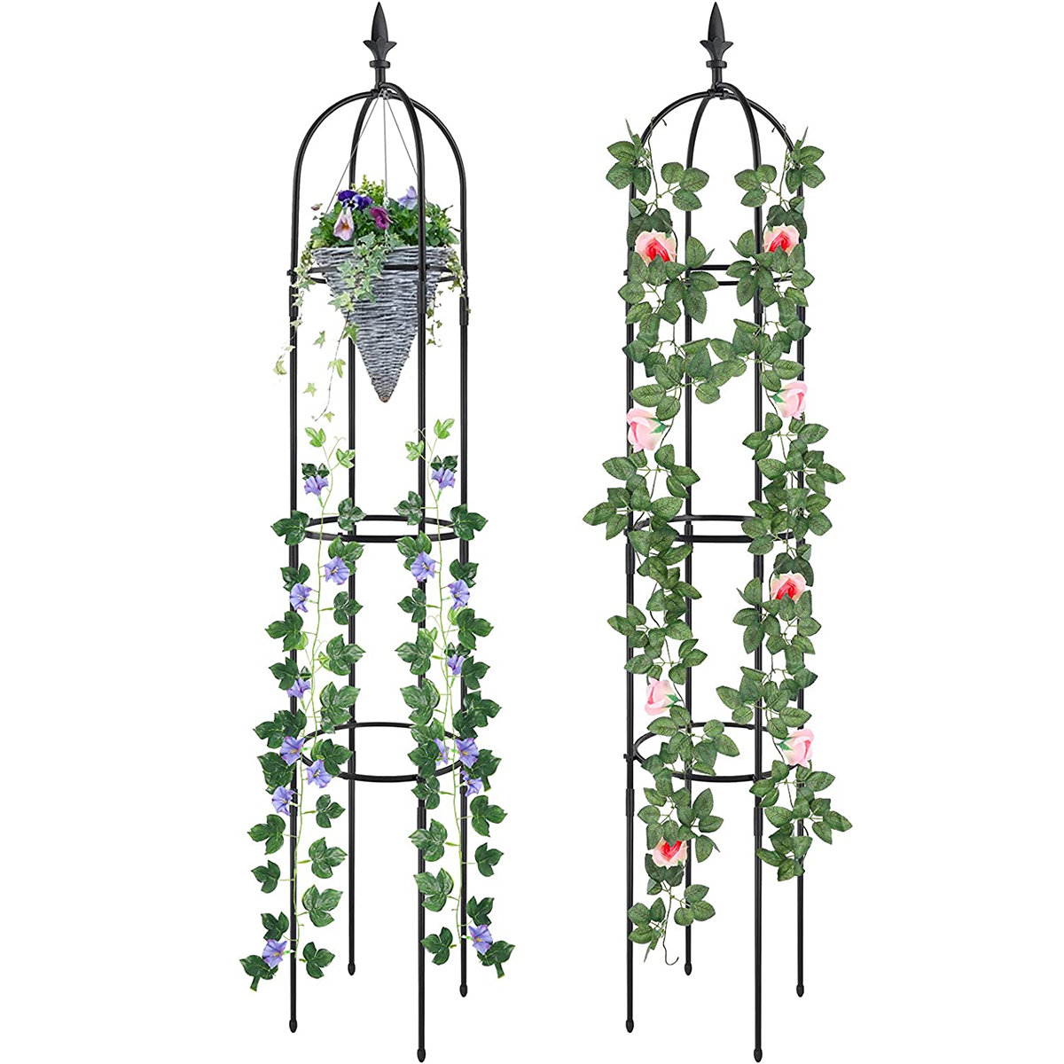 Red Barrel Studio® Domieon 69.3'' H x 12'' W Metal Obelisk Trellis ...