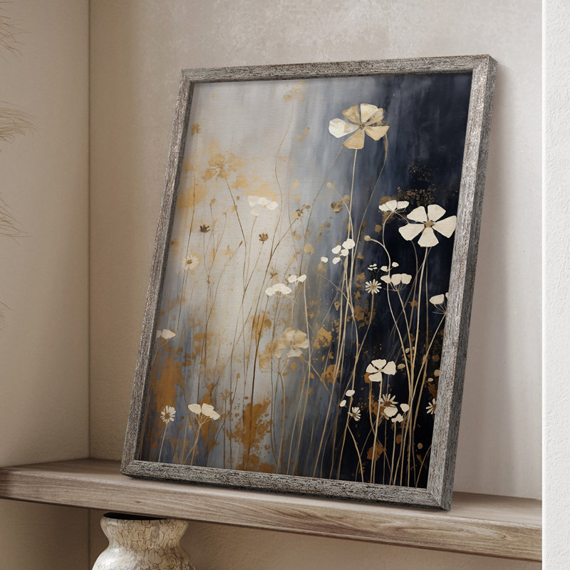 «FLORAL Series CDI», reproduction encadrée - bois massif, H 11 po x l 9 po