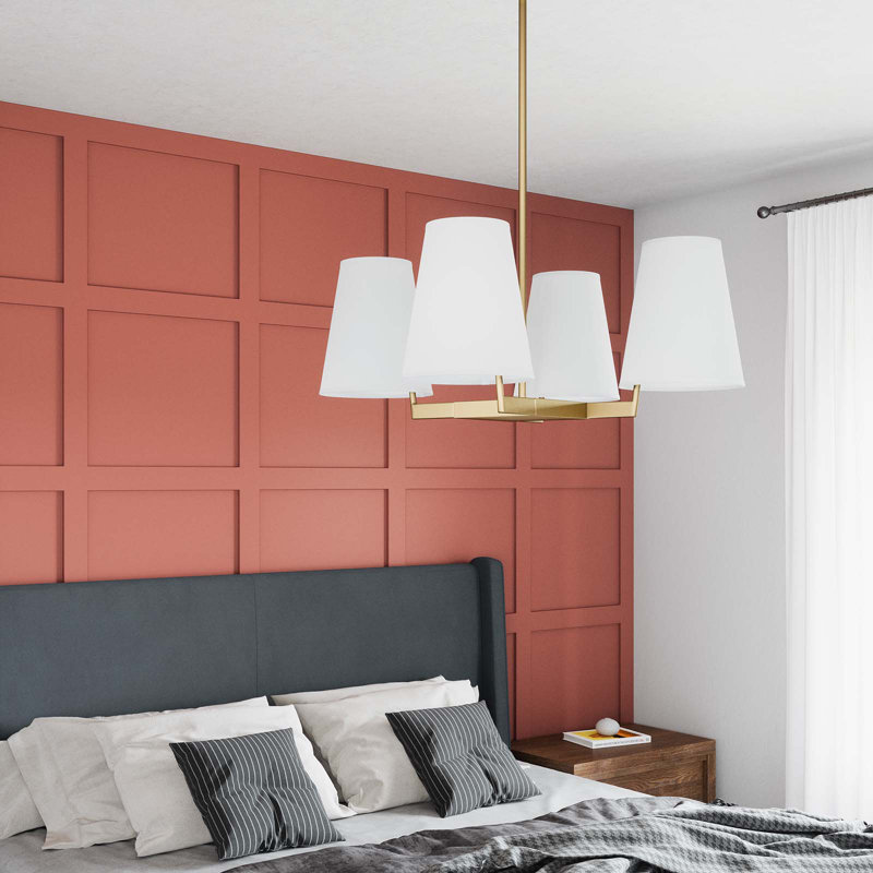 Modway Mercer 4-Light Pendant Light, Satin Brass