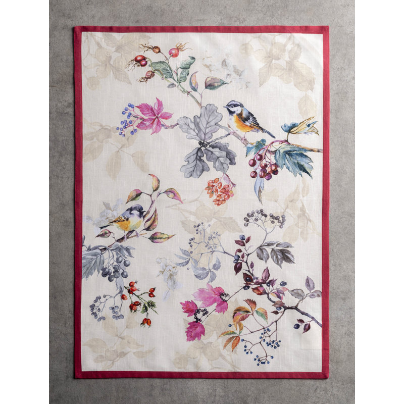 Ensemble de 3 serviettes à thé Equinoxe, Beige / Rose
