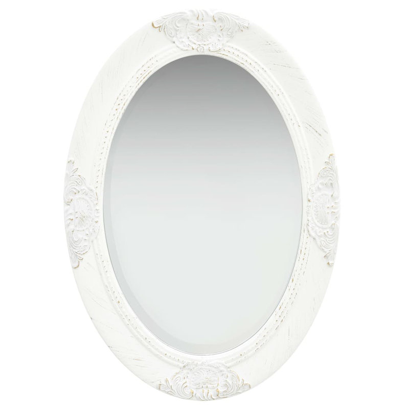 Cann Wood Oval Wall Mirror, 70cm H x 50cm W, White