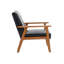 Chaise de loisirs Mid-Century moderne avec accoudoirs et pieds en bois massif, chaise d'appoint